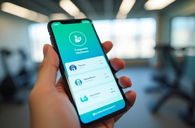 Mobile app interface showing corporate wellness program progress.